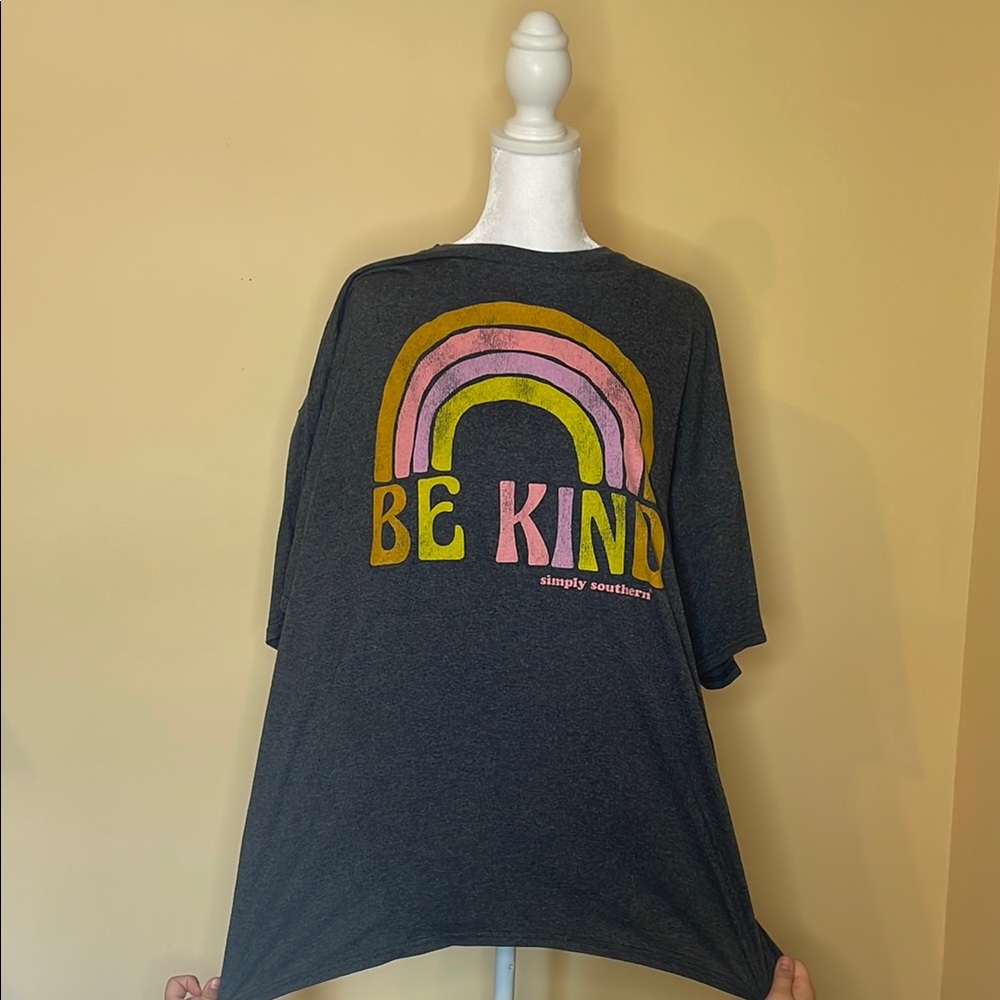 Simply Southern Gray and Pink Short Sleeve Tee